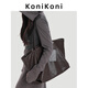 KONIKONI女士包包真皮女包大容量托特包軟皮斜挎包單肩大包拉鏈包2025新款 巧克力色 送肩托可放14寸電腦