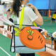 TRENDY2025新品原創(chuàng  )蘿卜包托特包女運動(dòng)羽毛球網(wǎng)球拍包可愛(ài)單肩包 藍橙色