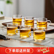 TEAHUE玻璃茶杯套裝品茗杯功夫小杯子辦公家用泡茶喝水杯主人杯帶杯架