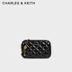 CHARLES&KEITH菱格鏈條單肩斜挎小方包包女包生日禮物CK2-00151408