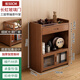 茶柜茶邊柜茶葉架子置物架多層收納茶具展示柜茶室小型 【升級款】三層帶門(mén)帶抽50長(cháng)亞