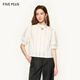 FivePlus復古通勤襯衫女花邊領(lǐng)微泡泡袖上衣純棉2025新款女春裝 白色 S