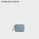 CHARLES&KEITH菱格拉鏈腕帶手拎零錢(qián)包女生日禮物CK6-30701399Slate Blue灰藍色XXS