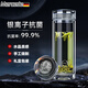 Mercede德國精工雙層水晶玻璃保溫杯泡茶水分離車載便攜辦公 銀離子380ML+銀龍蓋