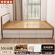 途力奧榻榻米實(shí)木床地臺無(wú)床頭高箱儲物床臥室1米8雙人床出租房單人床架 帶軟包6抽屜榻榻米-50高 1800mm*2000mm