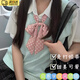 oeinjk領(lǐng)結蝴蝶結領(lǐng)帶女學(xué)生校服日系學(xué)院風(fēng)工作服襯衣襯衫水手服配飾 【粉色波點(diǎn)款】長(cháng)23寬17CM
