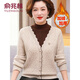 俞兆林（YUZHAOLIN）中老年女裝媽媽冬裝毛衣加絨加厚內搭假兩件打底衫中老經(jīng)典款式 米色加絨 3XL （135-150斤）