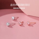 BJYLS999足銀閃鉆耳釘女生小眾設(shè)計(jì)感耳環(huán)純銀養(yǎng)耳洞免摘耳骨釘耳飾品 S999足銀鋯鉆魔方耳釘-銀色