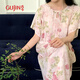 古今（GUJIN）春夏新品睡裙女薄款短袖涼感棉綢睡衣國風(fēng)新中式連衣裙家居服