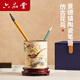 六品堂仿古花鳥(niǎo)陶瓷筆筒 景德鎮(zhèn)文房毛筆筒創(chuàng)意文創(chuàng)仿古花鳥(niǎo)插筆筒中國(guó)風(fēng)新中式藝術(shù)筆收納筒辦公室