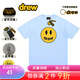DREW HOUSE LIVE 歐美笑臉小眾潮牌美式高街FOG短袖T恤女情侶休閑復古上衣男 淺藍色 M