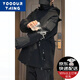 YOOOURTHING美式機(jī)能沖鋒工裝外套男春秋季城市輕戶外夾克男潮牌痞帥連帽棉衣 黑色 2XL建議150-165斤