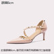 Lily Wei【南風(fēng)知意】2025夏季新款鉚釘裸色高跟鞋性感尖頭涼鞋女 裸粉色【跟高6cm】 37