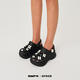 SMFKX CROCS 聯(lián)名款 白鹿同款時尚休閑百搭厚底增高透氣洞洞鞋拖 黑鉆石 36-37