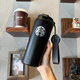星巴克星巴克（Starbucks）杯子簡(jiǎn)約便攜大容量車(chē)載咖啡杯不銹鋼保溫杯 簡(jiǎn)約黑 550ml