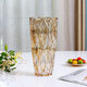 點(diǎn)特 歐式創(chuàng  )意水晶玻璃彩色花瓶客廳擺件插花富貴竹水培干花簡(jiǎn)約大號 （琥珀色）玉蘭花瓶 30cm
