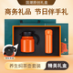 蝶設商務(wù)禮品定制保溫燜茶壺實(shí)用伴手禮盒退休紀念品教師節禮物女老師 橙色【燜茶壺+彈跳杯】 中秋禮品公司隨手禮