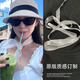 時髦韓系2025春季新款法式歐根紗長條飄帶小絲巾純色圍脖裝飾女 【主圖款】米色