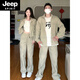 JEEP SPIRIT情侶裝一長(cháng)一短秋季2025新款感運動(dòng)風(fēng)套裝韓版休閑夾克沖鋒.衣 男生夾克 M