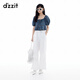 DZZIT地素休閑褲2025夏季新款純色寬松水洗工裝褲子女3J2Q4201C 漂白色 S