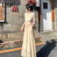 ETLK夏季新款優(yōu)雅女神范連衣裙女小個(gè)子氣質(zhì)茶歇法式長裙度假碎花裙子 花色 高端定制 L 建議110-125斤