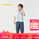 巴拉巴拉童裝兒童短袖套裝2025夏季新款男中幼童國(guó)風(fēng)新中式盤(pán)扣潮 藍(lán)色調(diào)00388 120