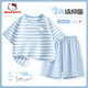 Hello Kitty兒童睡衣女童夏季家居服套裝 hken蒂比心K冰水藍(lán)  140