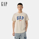 GAP男女裝2025春季新款純棉米奇印花logo短袖T恤多色美版607465 米白色 XL 美碼 XXL亞洲碼185/108A