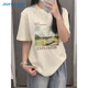 真維斯（Jeanswest）真維斯短袖女2025新款純棉T恤夏季薄款印花透氣休閑上衣