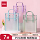 得力（deli）7格PVC手提便攜學(xué)生風(fēng)琴包 透明科目袋多層文件夾試卷收納袋痛包文件保護 小學(xué)初高中PM331 綠