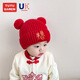 兔兔大文新生嬰兒帽子圍巾秋冬季0-6-12個(gè)月紅色新年3歲幼兒寶寶過(guò)年周歲 葫蘆福紅色單獨帽子 頭圍36-48cm（建議0-2歲）