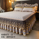 舒逸思歐式高級感床笠床裙二合一單件全包圍四季用下擺遮丑床罩裙三件套 品味人生-冰燦銀 200cm*180cm 【床裙+枕套一對】
