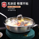 好廚夫（HOCUF）316不銹鋼不粘鍋無油煙炒鍋 全鋼無涂層煎鍋炒菜鍋電磁爐明火通用 1535無涂層不粘炒鍋 34cm