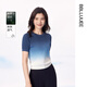 粉藍(lán)衣櫥2025夏新款減齡丁達(dá)爾度假風(fēng)漸變吊染針織透氣小衫女552M993 映海藍(lán) M