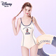 迪士尼泳衣女士連體高級感游泳館專(zhuān)用泡溫泉性感泳裝D15199米色米奇XL