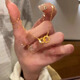 QMXD金色項(xiàng)鏈女生碎碎冰環(huán)環(huán)相扣2025新款鎖骨鏈仿沙金久不掉色禮物 金色碎碎冰項(xiàng)鏈