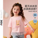 ASK JUNIOR【涼感系列】夏季兒童短袖小童拼接網(wǎng)紗女童甜美可愛半袖冰皮衣