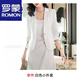 羅蒙（ROMON）輕奢女裝白色醋酸緞面西裝外套女夏薄款高級(jí)感休閑小個(gè)子短款西服 白色西裝 4XL