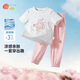 貝貝怡女童套裝夏季短袖長(cháng)褲兩件套兒童棉感速干衣服夏裝童裝 桃粉 150 （推薦身高140-150cm）