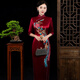 卡悠萊（KAYOULAI）訂婚媽媽穿的衣服中式旗袍款高端婚禮裝復(fù)古改良繡花裙七分 七分袖 L 均碼