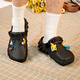 卡駱馳（crocs）男女波波洞洞鞋戶外休閑時尚沙灘鞋包頭拖鞋 207937-001 41-42