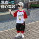 藍(lán)貝妮哪吒衣服男童夏季套裝2025新款帥氣男孩寶寶夏裝運(yùn)動(dòng)短袖兒童服裝 哪吒款 130 碼建議身高120CM