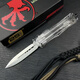 蘭利刃微技術(shù)傷齒龍直跳戶外戰(zhàn)術(shù)伸縮彈簧小刀高硬度D2鋼刀野外便攜刀具 微技術(shù)直跳大龍透明版【雙刃白】 23cm-小于60°【贈(zèng)戰(zhàn)術(shù)尼龍刀套】