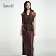 Laurèl25春新款輕中式檀木棕云裳裙女LWL362Y01700 暮靄棕 S