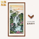 伯莎丹頓（BERTHA DENTON）新中式國(guó)畫手繪山水畫旭日東升辦公室掛畫入戶走廊過道玄關(guān)裝飾畫 沙比利實(shí)木框（直角原木色） 裝裱85*165cm（推薦）