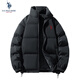 U.S. POLO ASSN.棉服男保羅時(shí)尚百搭保暖棉衣休閑外套男裝上衣 黑色 XL 175（135-145斤左右）