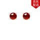 timebetter 四爪銀耳釘女簡約小眾酒紅色925銀耳環(huán)時(shí)尚六爪潮搭秋冬配飾 四爪銀耳釘
