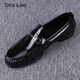 DICK LANE 迪克.雷恩品牌豆豆鞋男2025新款潮流時尚經(jīng)典男鞋亮皮休閑皮鞋男百搭單鞋男 黑色 43
