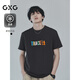 GXG男裝 圓領(lǐng)T恤卡通圖案印花上衣涼感短袖針織 2025夏季新品 黑色 S