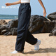 BEIN SPACE夏季新款工裝褲女休閑輕量戶外運(yùn)動(dòng)長(zhǎng)褲闊腿褲A054 夜空黑 XL
